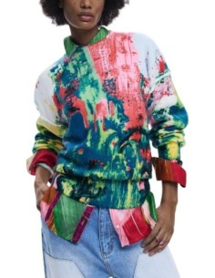 Pull vert imprimé Desigual femme
