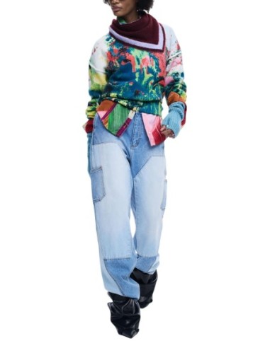 Pull vert imprimé Desigual femme