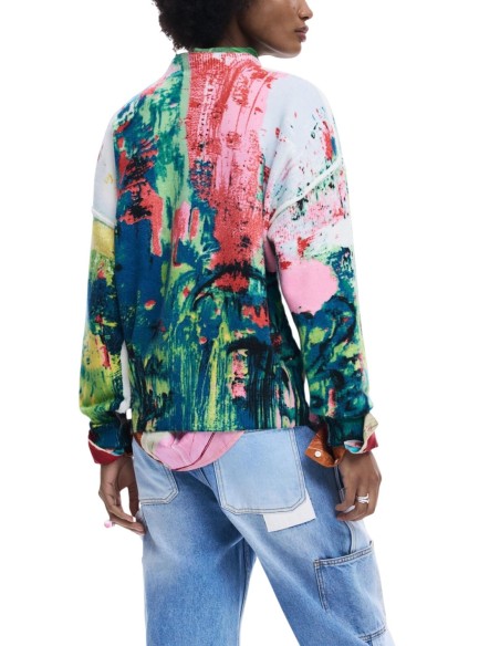 Pull vert imprimé Desigual femme