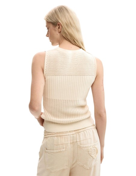 Top beige Desigual femme