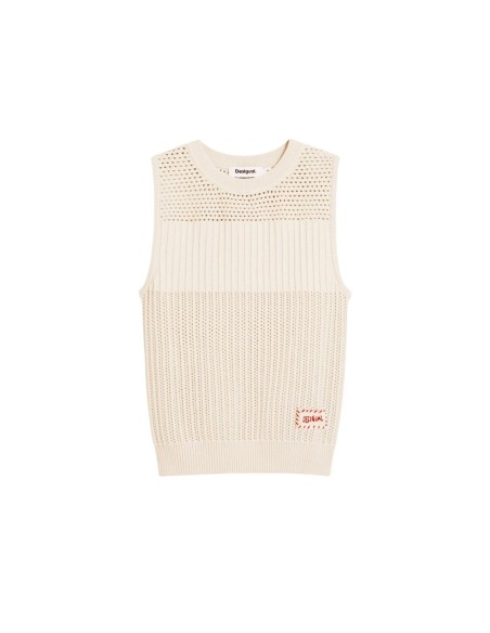 Top beige Desigual femme