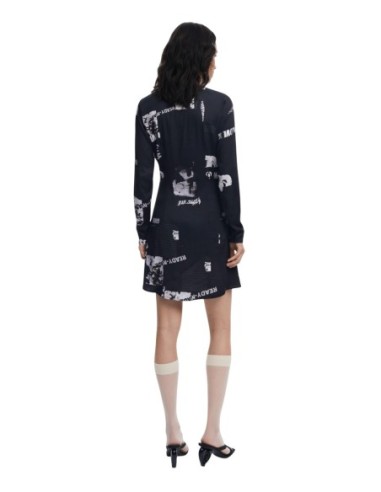 Robe noire imprimée Desigual femme