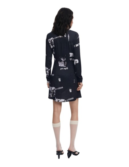 Robe noire imprimée Desigual femme