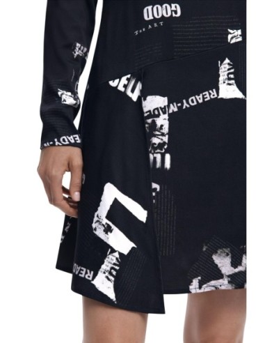 Robe noire imprimée Desigual femme