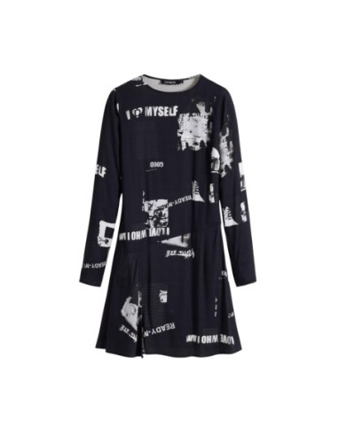 Robe noire imprimée Desigual femme