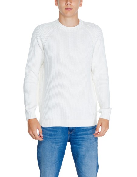 Pull blanc coton bio Calvin Klein Jeans homme