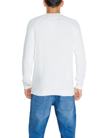 Pull blanc coton bio Calvin Klein Jeans homme