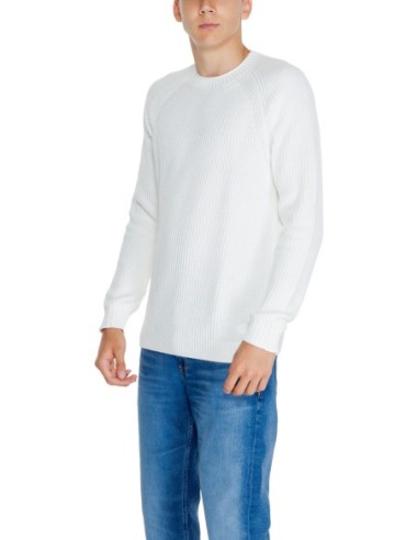 Pull blanc coton bio Calvin Klein Jeans homme