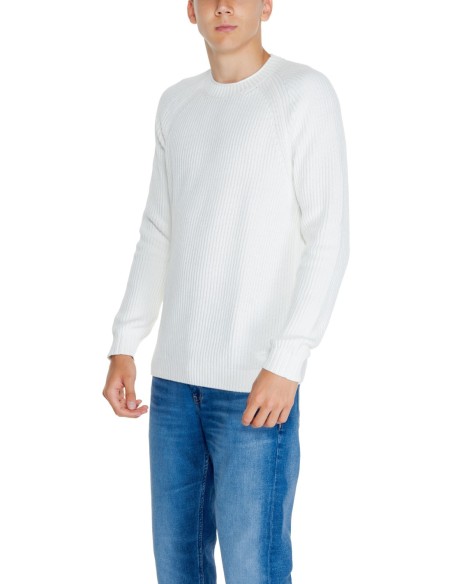 Pull blanc coton bio Calvin Klein Jeans homme
