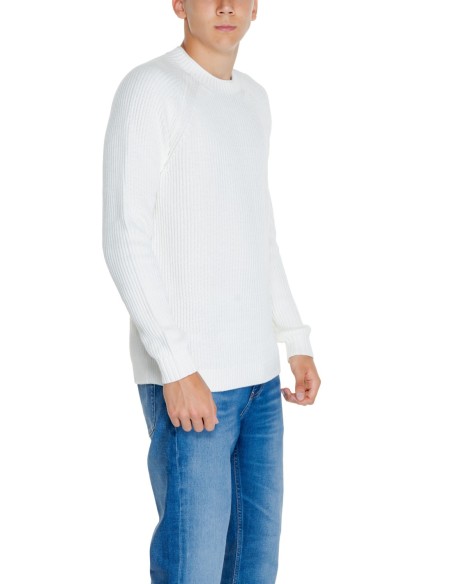 Pull blanc coton bio Calvin Klein Jeans homme