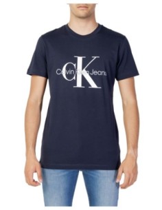 T-shirt bleu imprimé Calvin Klein Jeans homme