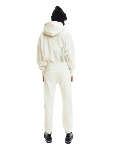 Sweat blanc à capuche Calvin Klein Jeans femme