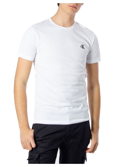T-shirt blanc imprimé Calvin Klein Jeans homme