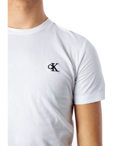 T-shirt blanc imprimé Calvin Klein Jeans homme