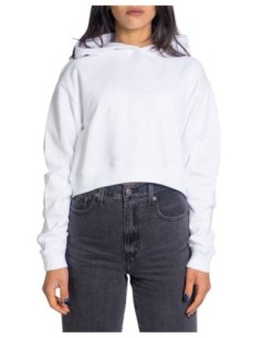 Sweat blanc à capuche Calvin Klein Jeans femme