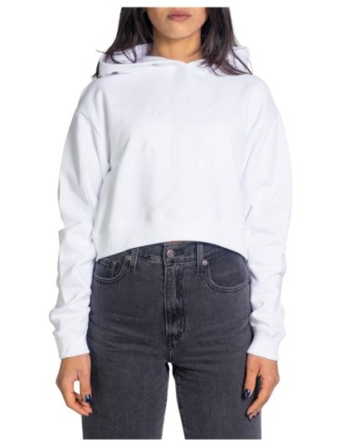 Sweat blanc à capuche Calvin Klein Jeans femme