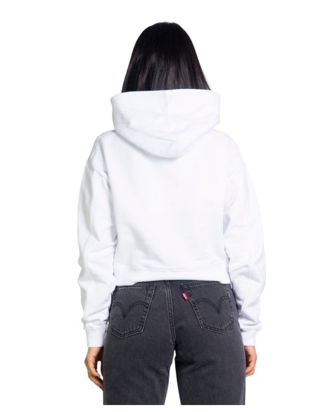 Sweat blanc à capuche Calvin Klein Jeans femme