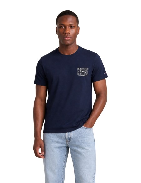T-shirt bleu coton bio Tommy Hilfiger Jeans homme