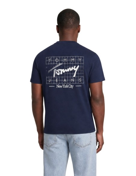 T-shirt bleu coton bio Tommy Hilfiger Jeans homme
