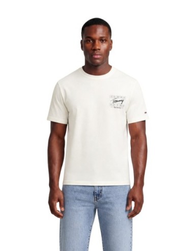 T-shirt blanc coton bio Tommy Hilfiger Jeans homme