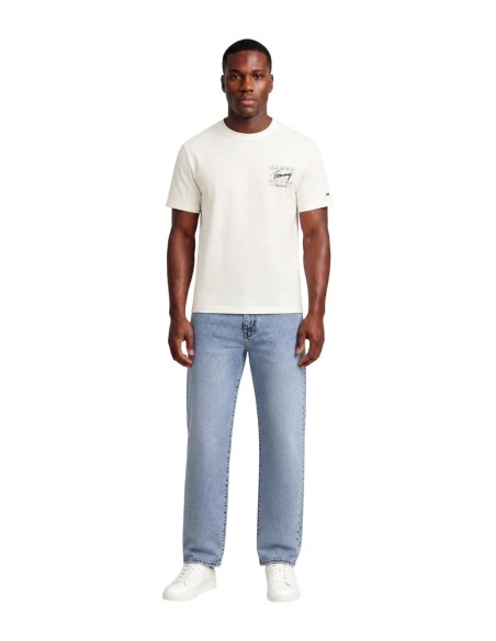 T-shirt blanc coton bio Tommy Hilfiger Jeans homme