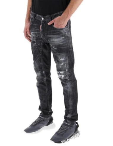 Jeans noir Dsquared homme