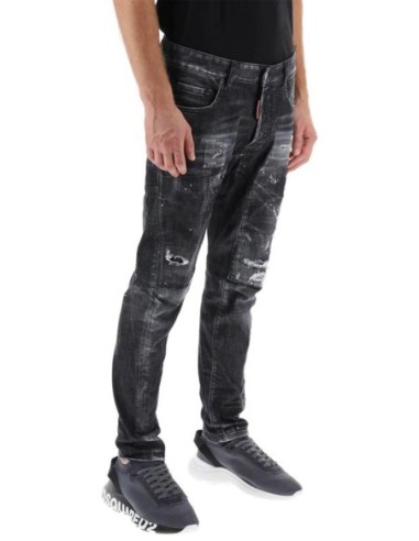 Jeans noir Dsquared homme