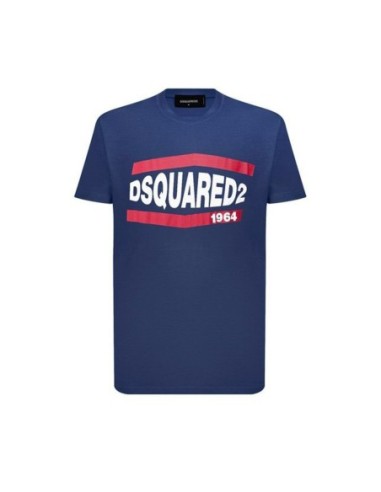 T-shirt bleu Dsquared homme