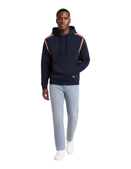 Sweat bleu coton bio Tommy Hilfiger Jeans homme