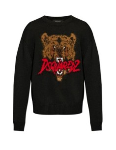 Pull noir Dsquared2 homme