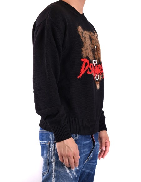 Pull noir Dsquared2 homme
