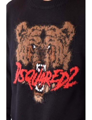 Pull noir Dsquared2 homme