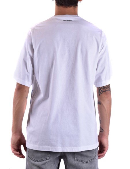 T-shirt blanc Dsquared homme