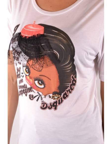 T-shirt blanc Dsquared femme