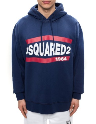 Sweat bleu Dsquared homme