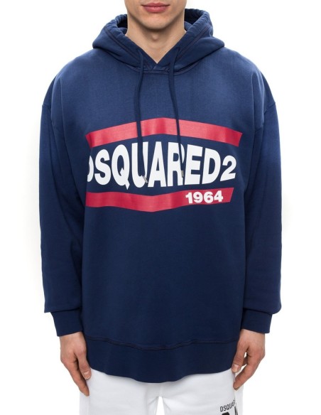Sweat bleu Dsquared homme