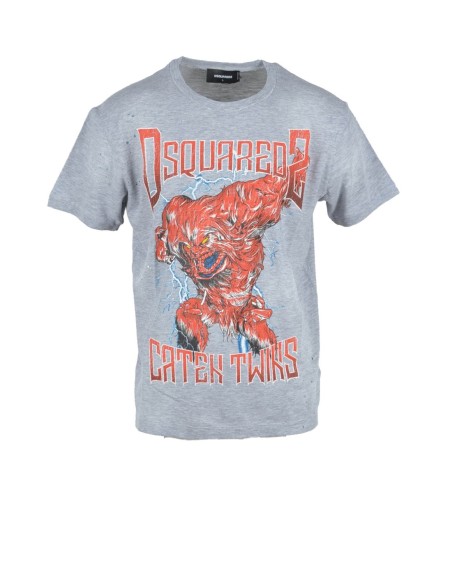 T-shirt gris Dsquared homme
