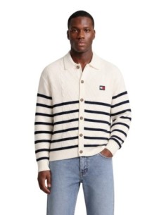 Sweat blanc coton bio Tommy Hilfiger Jeans homme