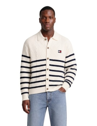 Sweat blanc coton bio Tommy Hilfiger Jeans homme