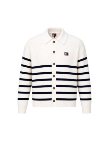 Sweat blanc coton bio Tommy Hilfiger Jeans homme