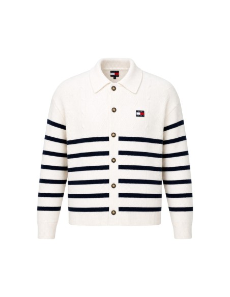 Sweat blanc coton bio Tommy Hilfiger Jeans homme