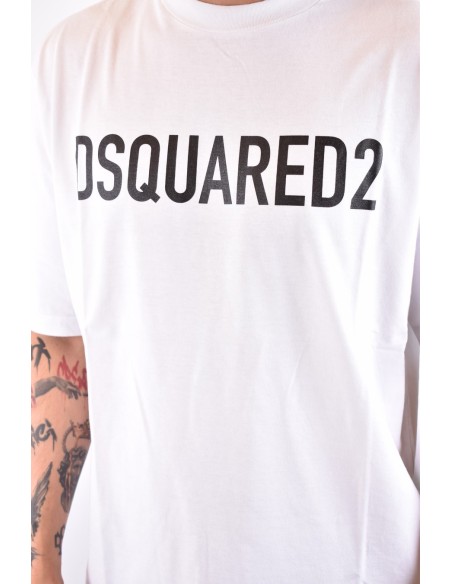 T-shirt blanc Dsquared2 homme