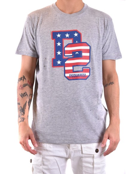 T-shirt gris Dsquared2 homme