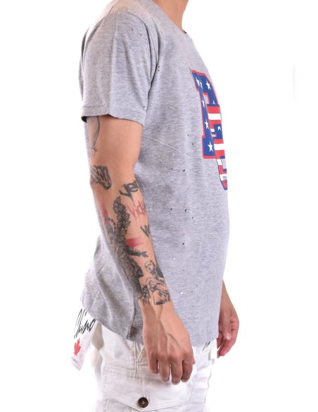 T-shirt gris Dsquared2 homme