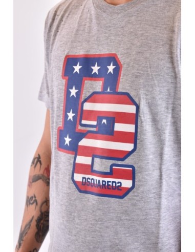 T-shirt gris Dsquared2 homme