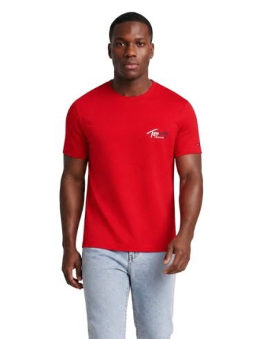 T-shirt rouge coton bio Tommy Hilfiger Jeans homme