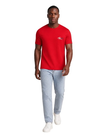 T-shirt rouge coton bio Tommy Hilfiger Jeans homme