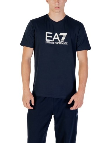 T-shirt bleu Ea7 homme