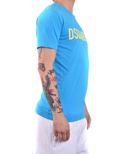 T-shirt bleu azur Dsquared2 homme