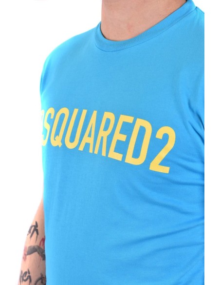 T-shirt bleu azur Dsquared2 homme